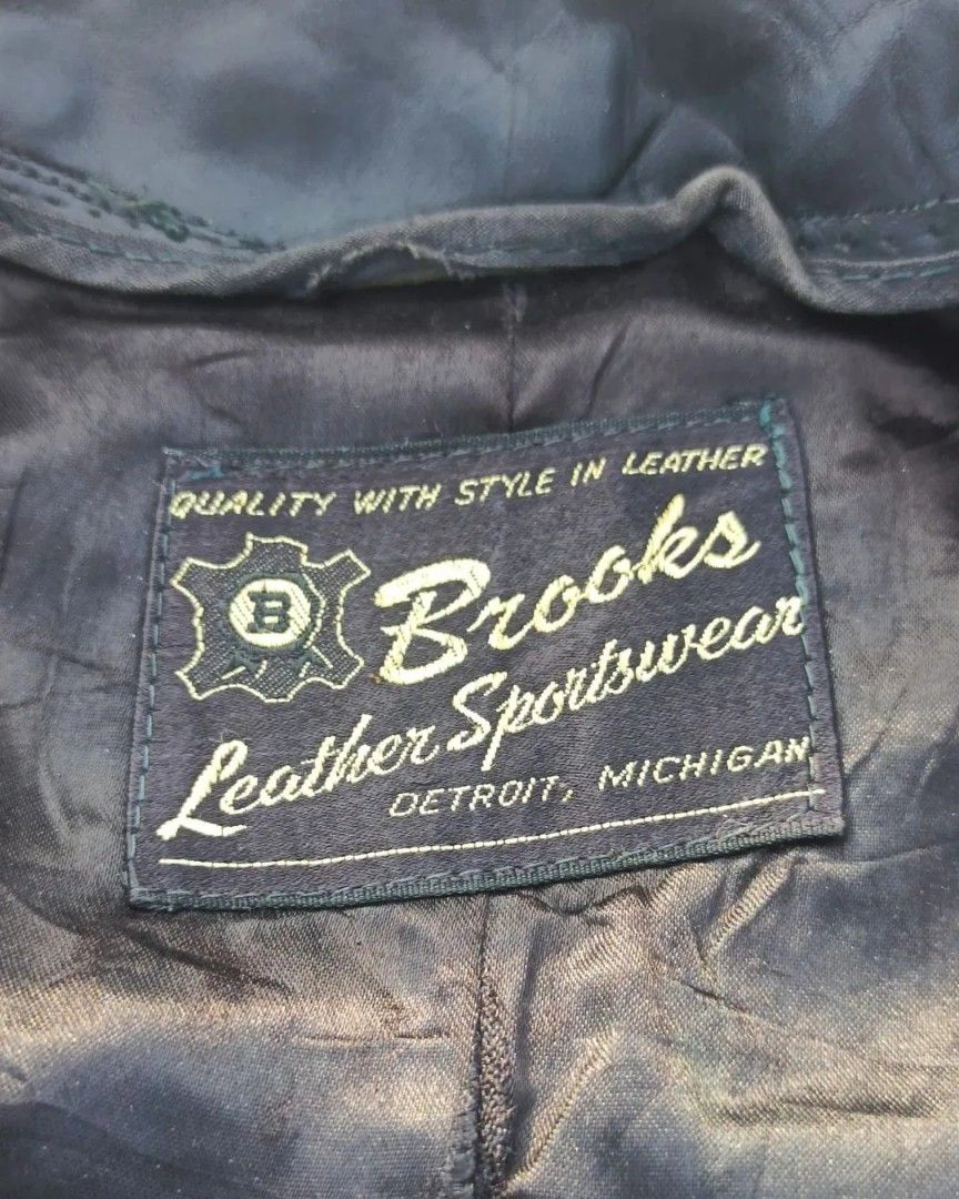 Vtg Brooks Leather Sportswear Caferacer Leather Jacket X Schott Avirex