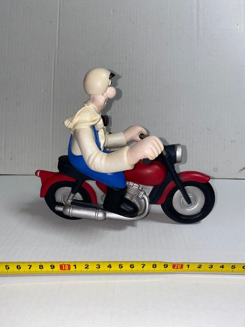 Wallace and Gromit Motorcycle Motorbike and Sidecar Figurine Vintage