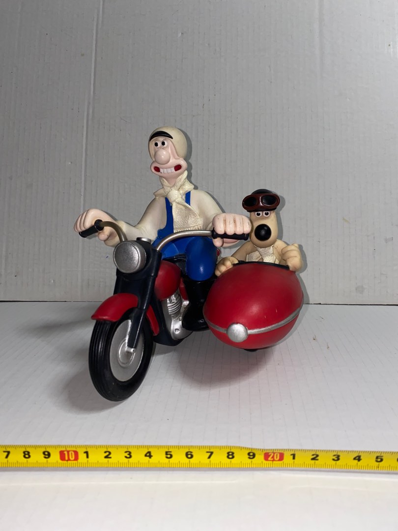 Wallace and Gromit Motorcycle Motorbike and Sidecar Figurine Vintage