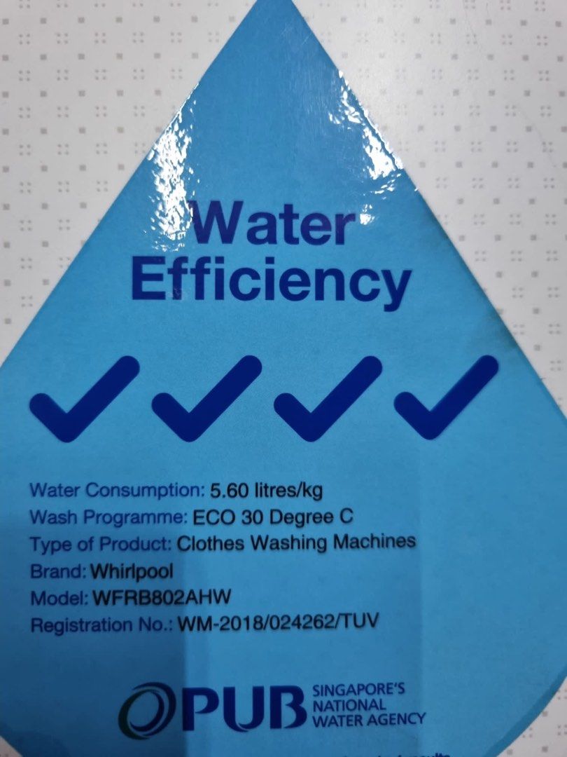 Whirlpool 8kg front load WFRB802AHW, TV & Home Appliances, Washing