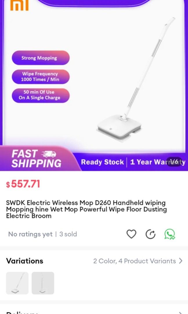 Xiaomi swdk electric mop, TV & Home Appliances, Vacuum Cleaner ...
