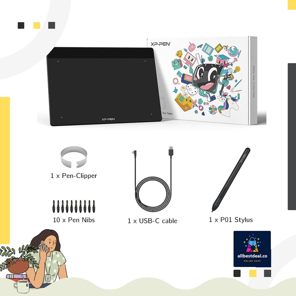 XPPEN Deco Fun L 10x6 Inches Drawing Tablet Digital Art Tablet with