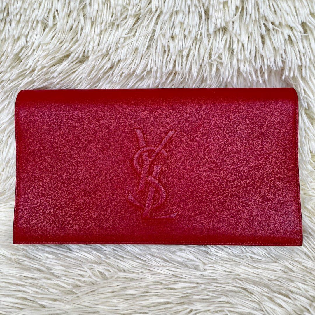 YSL Clutch Large (Category: Luxury Bags & Wallets) located in Las Pinas. Submitted by Le.Pattie.Luxe (Listing ID 1235380638, Image 2). Description: 💯% authentic Large YSL Belle De Jour Clutch ❤️Php 25k❤️ ▪️Excellent used condition, minor & barely noticeable signs of use only ▪️Convertible into wallet on chain (WoC) ▪️Inclusion: provided satin dustbag ▪️Approx. Dimensions: 11 x 6.25 x 1.5in (LxHxW) 💯% authentic or your money back ✅DTI Registered