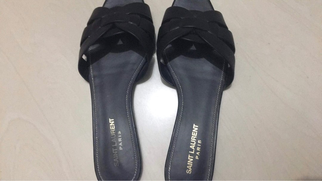 Yves Saint Laurent Tribute Nu Pieds 05 leather sandals on Carousell