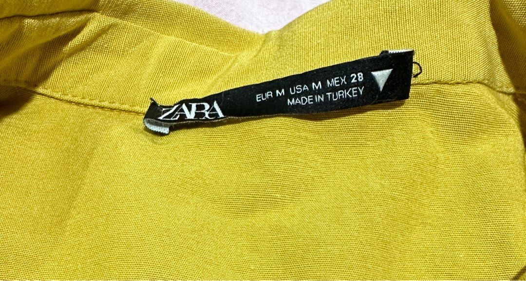 Zara Cropped Linen Blend Shirt on Carousell