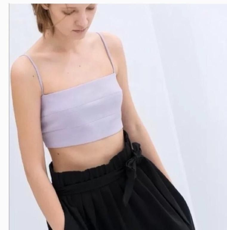 ZARA LILAC CROP TOP on Carousell