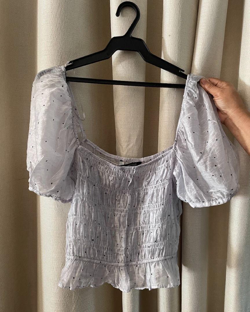 Zara Puff Sleeve, Women's Fashion, Tops, Blouses on Carousell