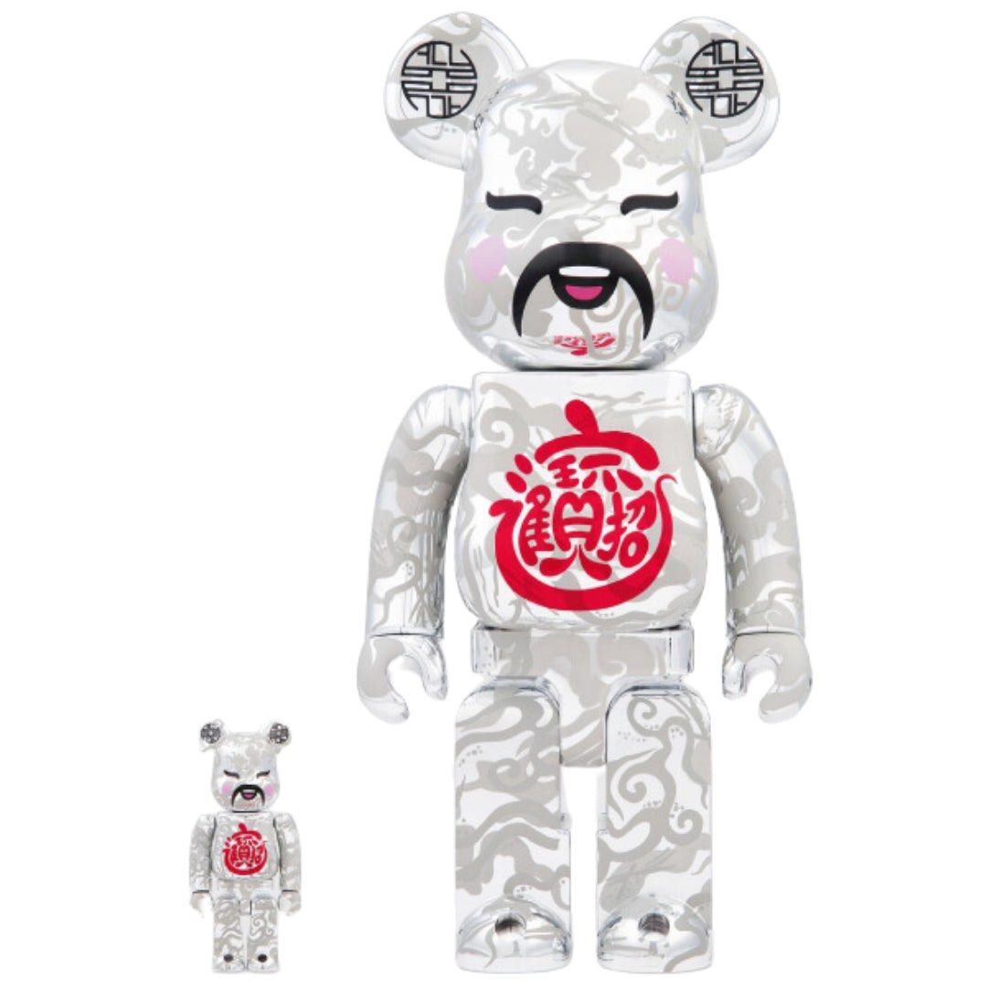 100% authentic with receipt Bearbrick ACU SILVER 100% & 400% fortune god