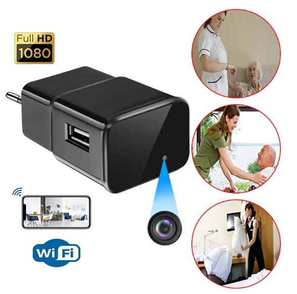 1080p HD IP Wifi Spy Camera Charger Wall Plug Hidden CCTV Security