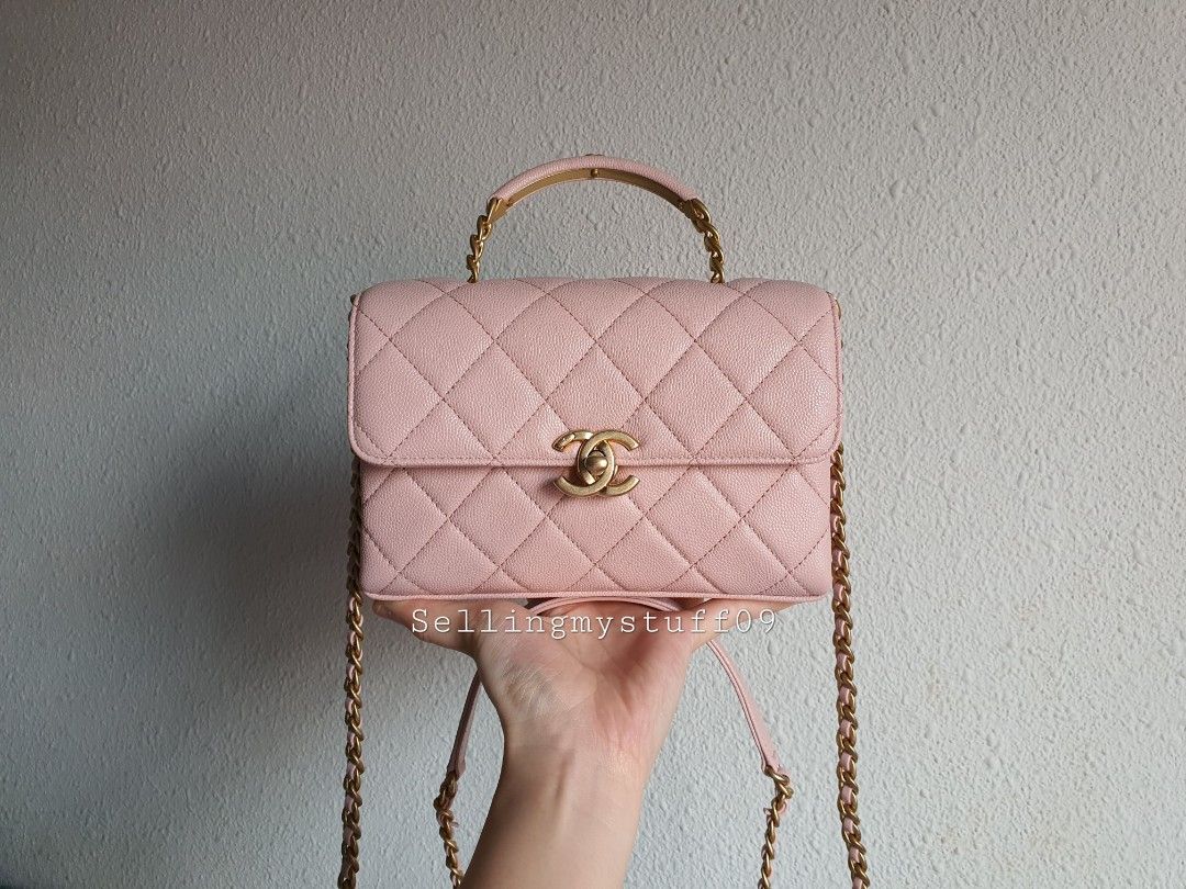 Chanel pink top handle bag on sale