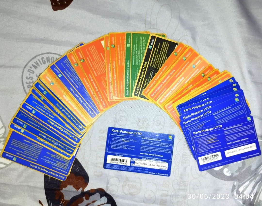 40 Kartu Voucher Game Ragnarok & LYTO bekas pakai, Tiket & Voucher