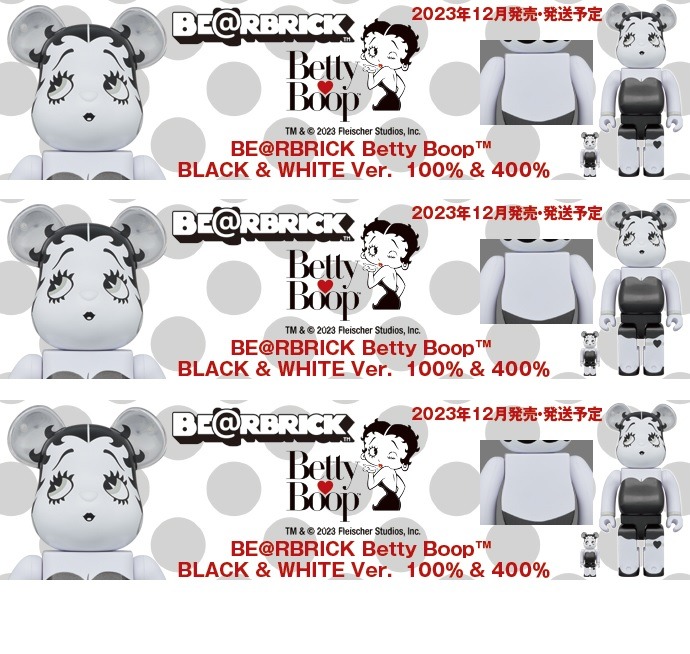 預訂》 BEARBRICK Betty Boop(TM) BLACK & WHITE Ver. 100% & 400