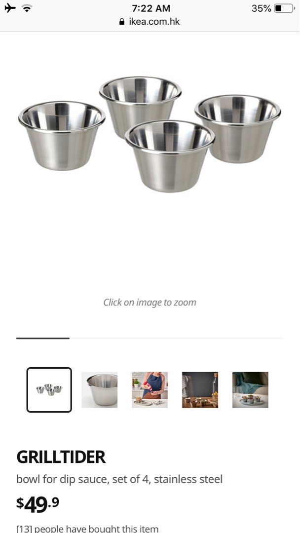 GRILLTIDER Serving bowl, stainless steel, 5 - IKEA