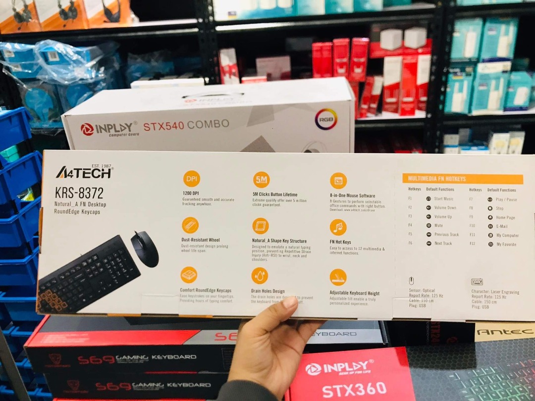 A4Tech KRS-8372 Combo Keyboard and Mouse USB (Black) on Carousell
