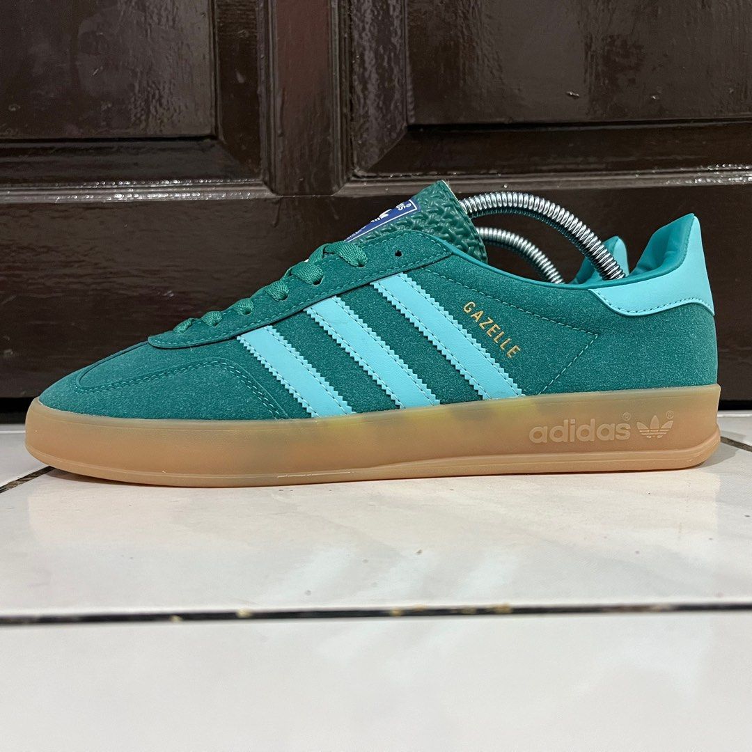 Adidas gazelle indoor green aqua Fesyen Pria Sepatu Sneakers
