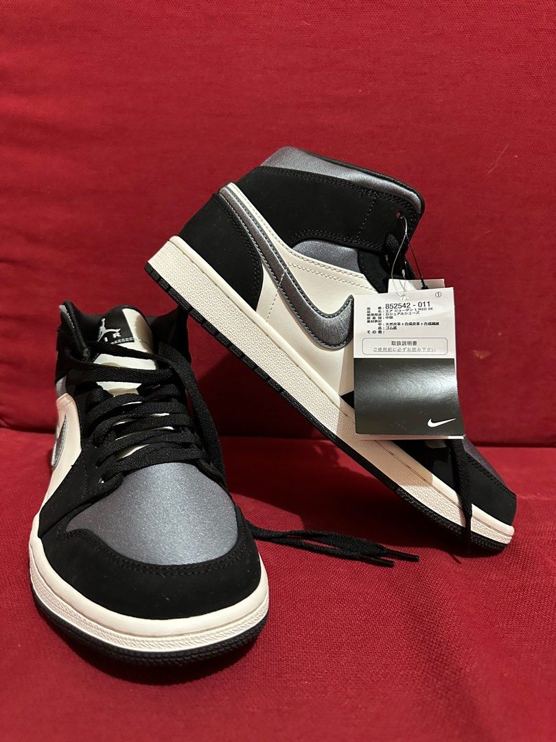 Air Jordan 1 Mid SE “Satin Grey”, Men's Fashion, Footwear, Sneakers on