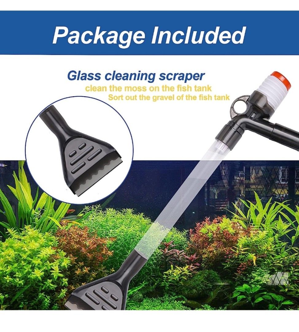 Aquarium Gravel Vacuum Cleaner Fish Tank Cleaner Tools Aquarium Water  Changer with Air-Pressing Button and Adjustable Water Flow Controller for Water  Changing and Filter Gravel Cleaning, Furniture & Home Living, Home  Improvement