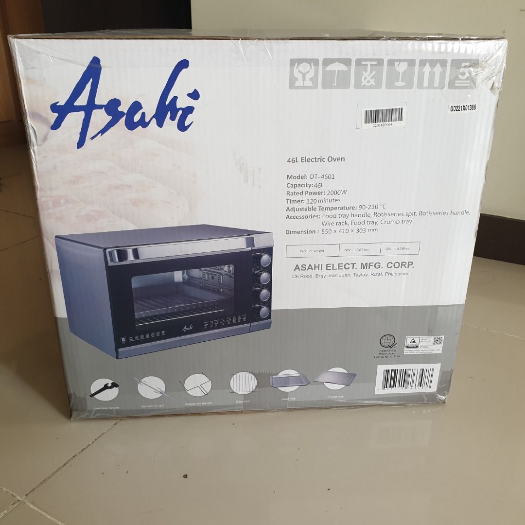 Asahi OT 4601 Electric Convection Oven 46 Liter, TV & Home Appliances