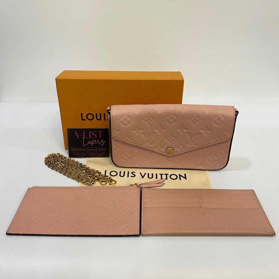 Authentic LV Felicie Pochette in Rose Poudre, Luxury, Bags