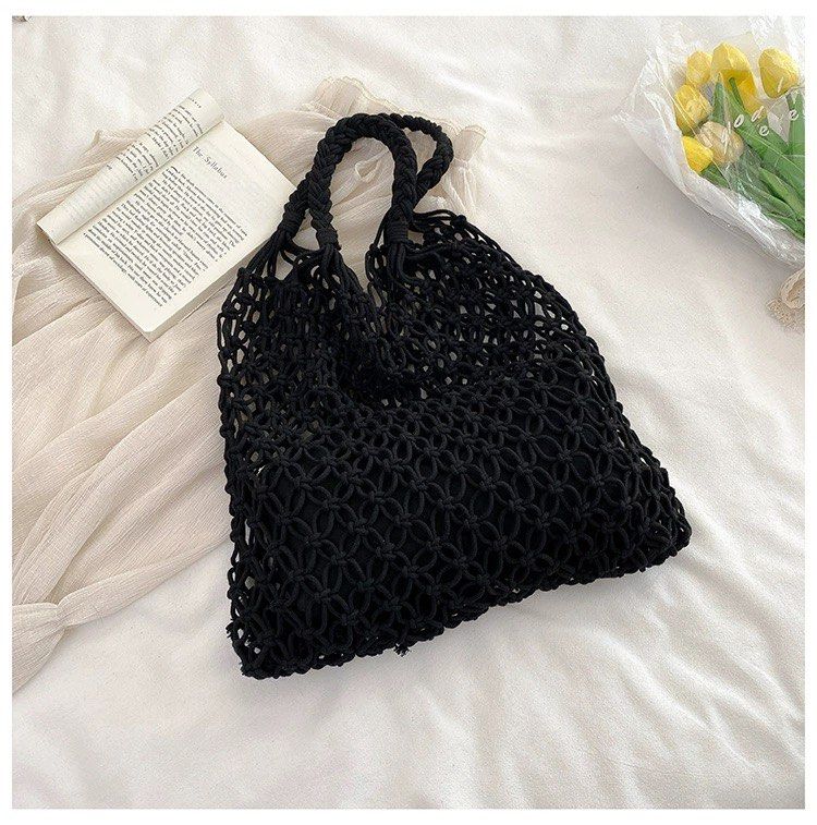 Black crochet new arrivals shoulder bag