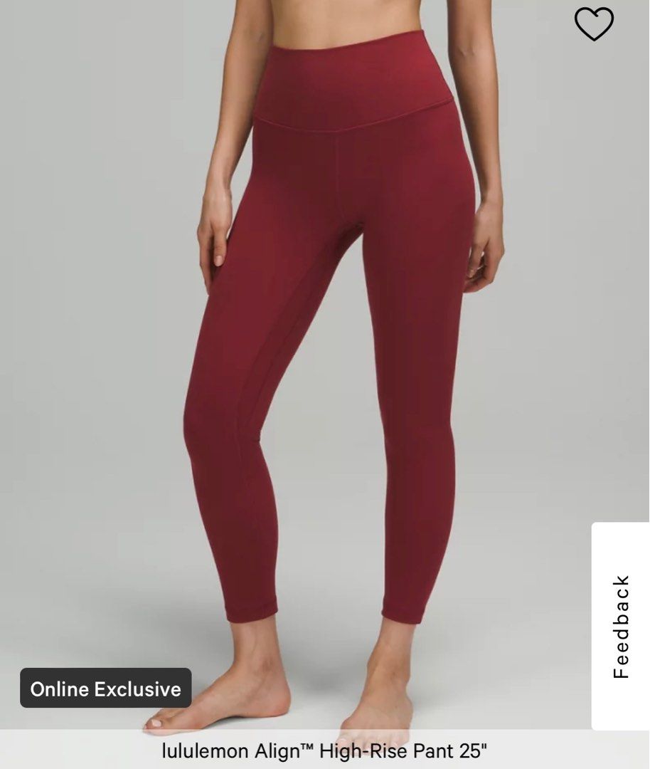 BNWT Lululemon align leggings in red merlot, Women's Fashion, Activewear on  Carousell