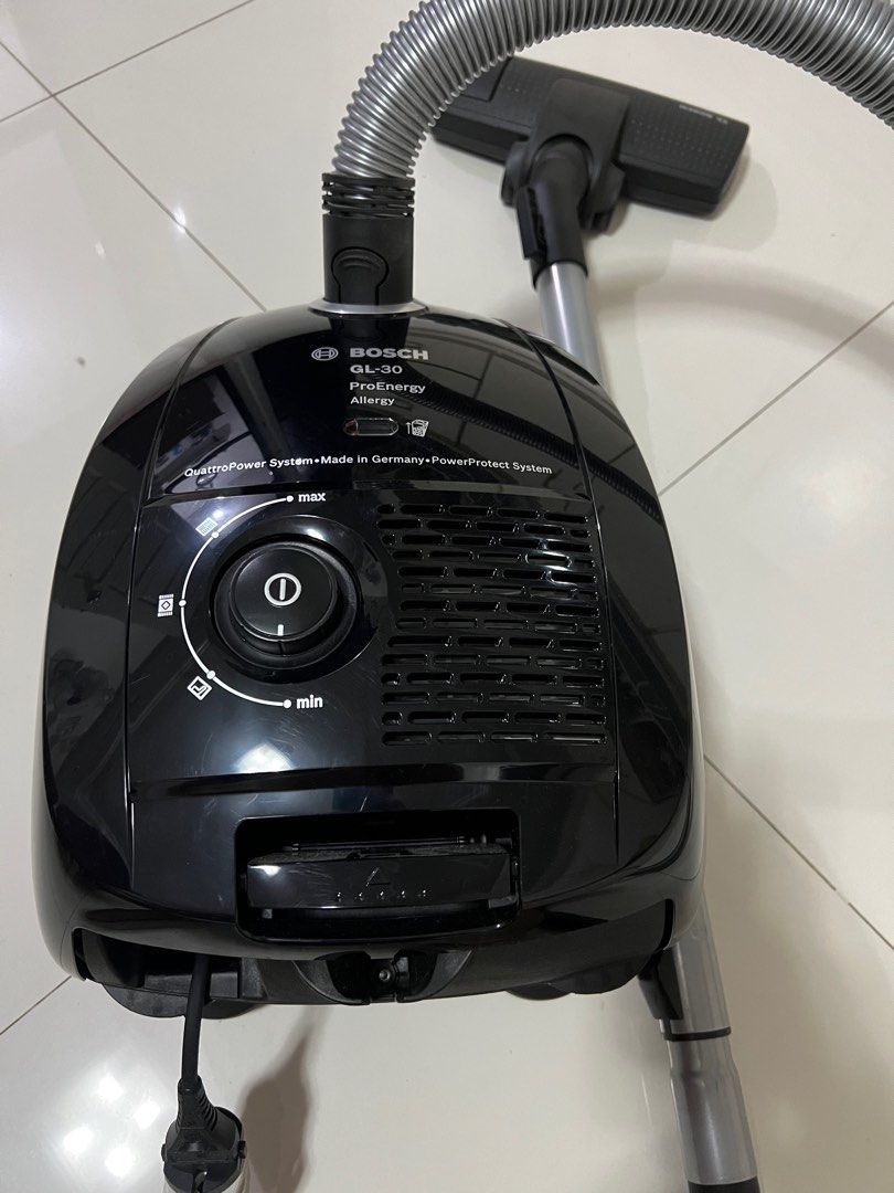 Bosch GL-30 Vacuum Cleaner (Category: Vacuum Cleaner & Housekeeping) located in Batangas. Submitted by zhyee (Listing ID 1240288715, Image 2). Description: Bosch GL-30 Vacuum Cleaner Specifications: Power: - Variable power: Yes - AC input voltage: 220 - 240 V Design: - Cleaning type: Dry - Tube type: Telescopic - Dust container type: Dust bag Performance: - Vacuum air filtering: EPA - Dirt separating method: Filtering - Proper use: Home Cleaning 