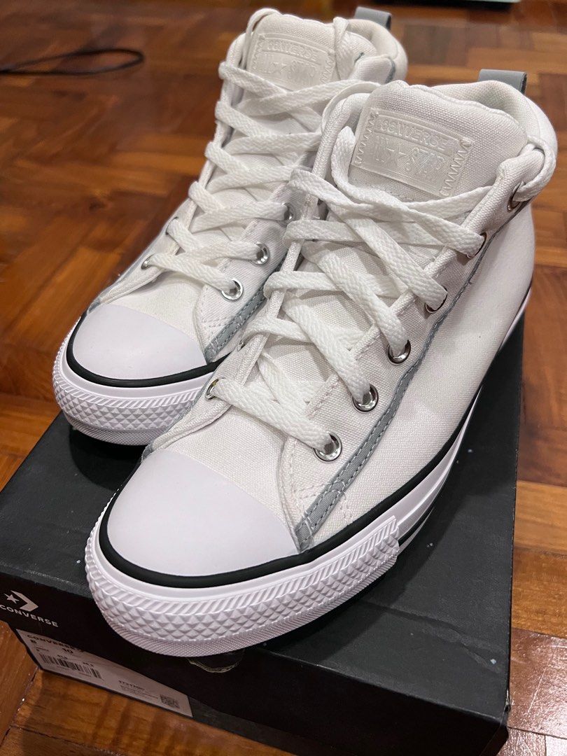 White converse black trim discount