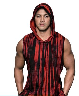 Red on sale hoodie sleeveless