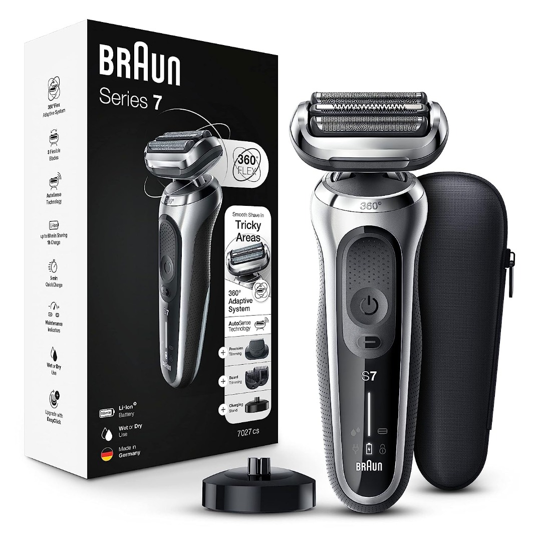 最新Braun百靈Series 7系列7027CS銀色乾濕兩用電鬚刨德國製造7020s