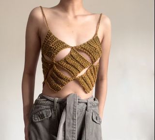 brown cut-outs pinterest crocheted top