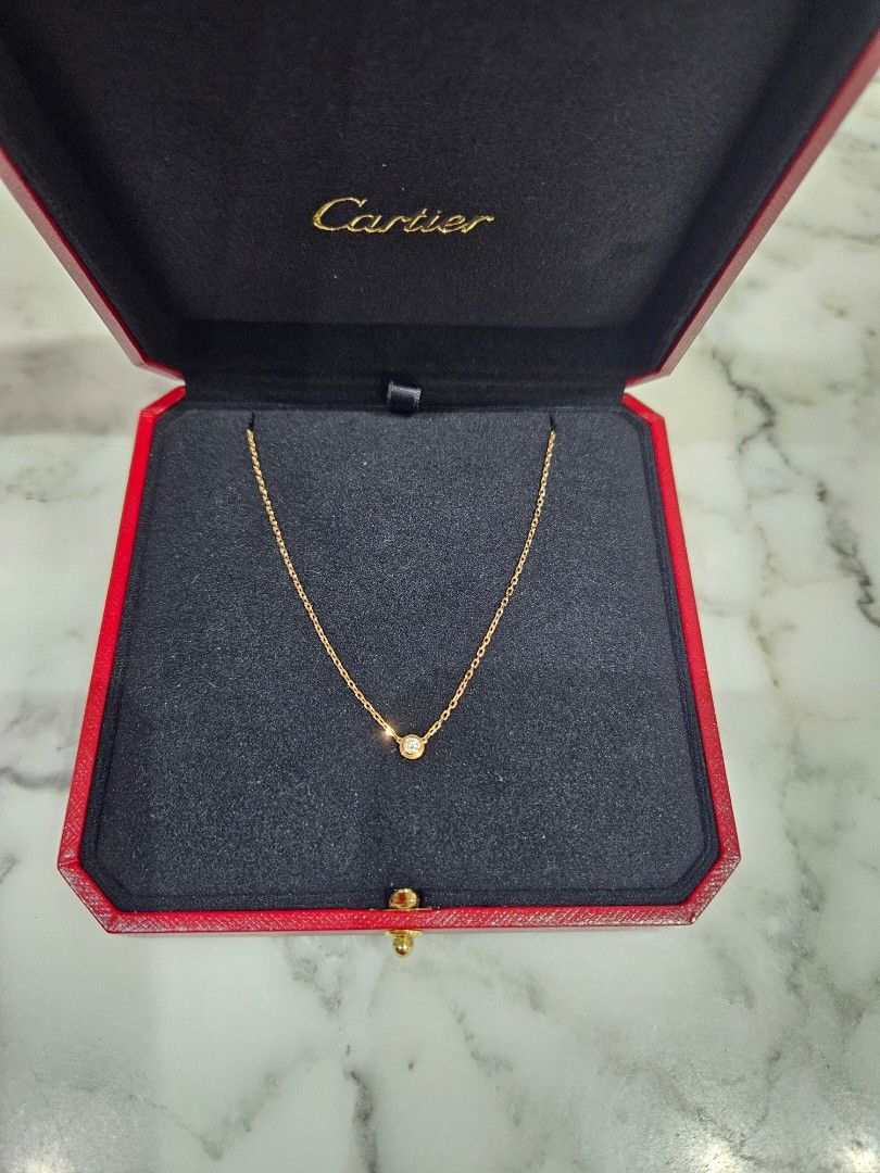 Cartier d'Amour Necklace with Pendant 18k White Gold Diamond 0.09 ctw for  sale online | eBay