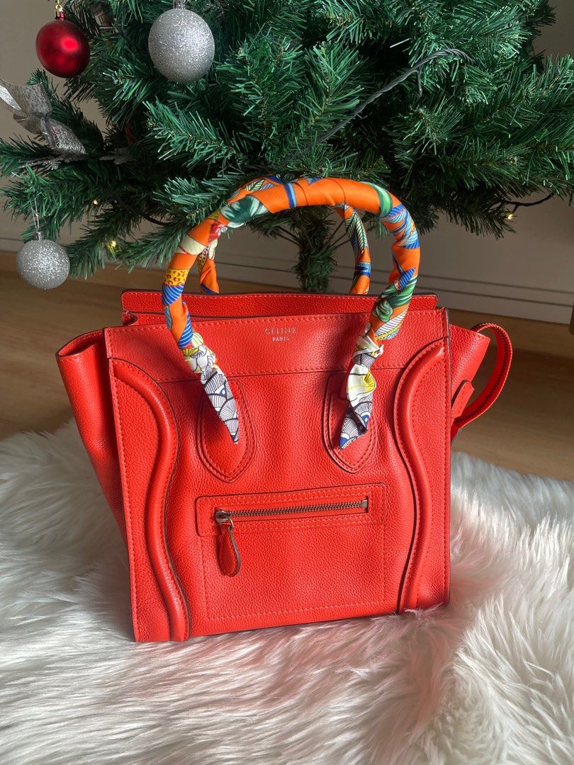 Celine Micro Luggage Bag Vermillion