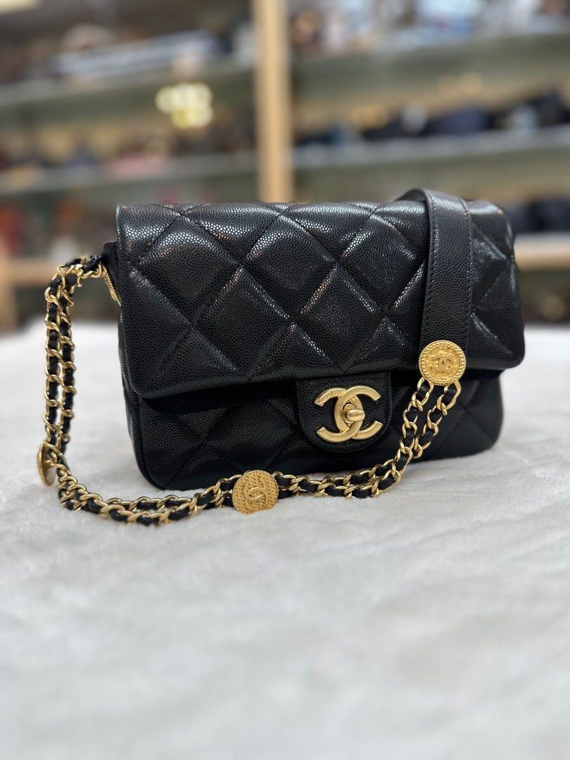 Chanel Rectangle Flap Button Coin, Luxury, Bags & Wallets on Carousell
