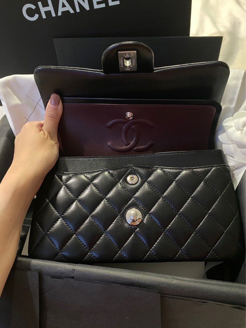 Chanel Small Classic Double Flap Lambskin SHW (Category: Bags & Wallets) located in Singapore. Submitted by jayjay4 (Listing ID 1240259186, Image 3). Description: Chanel Small Classic Double Flap Lambskin in silver hardware Brand new in box with full set & receipt from Paris retail Selling at RTP: $13,960 Official Chanel reference link (lambskin and not caviar): https://oxluxe.com/products/caviar-double-flap-small-shw-black?variant=39713455374425