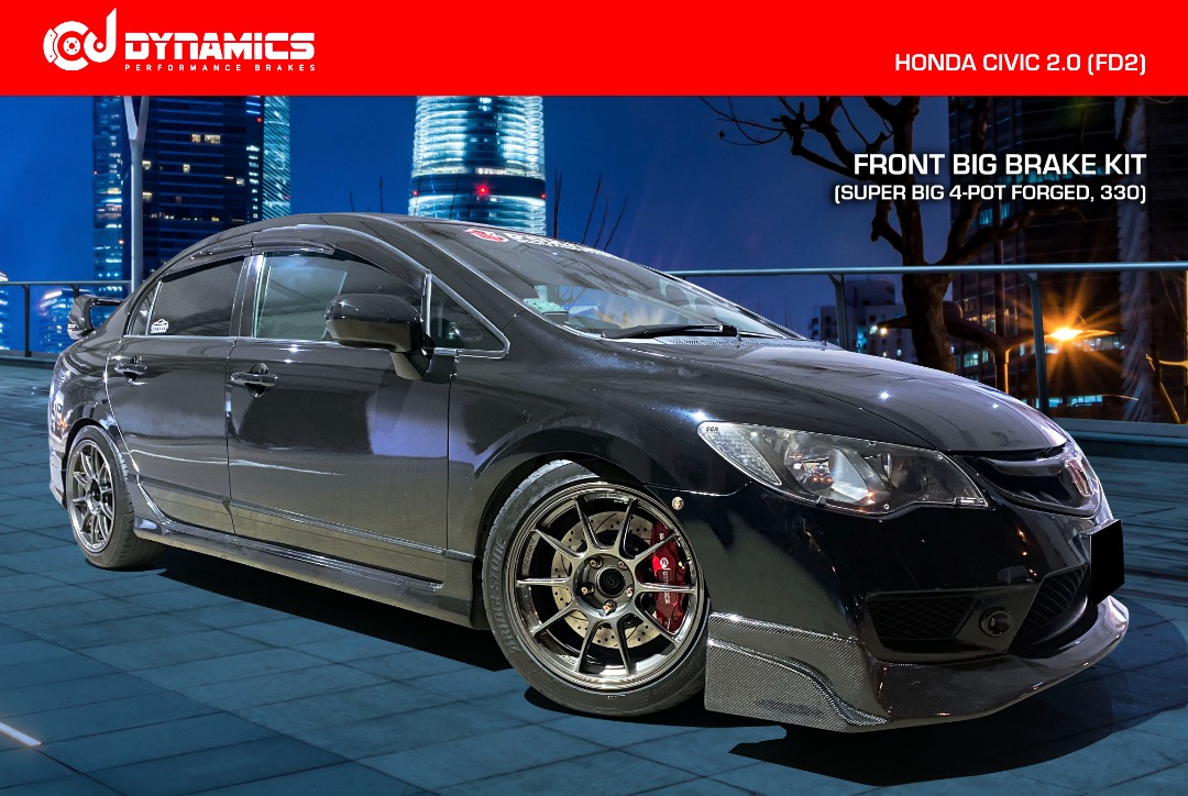 CJ DYNAMICS FRONT BIG BRAKE KIT (SUPER BIG 4POT 330) ON HONDA