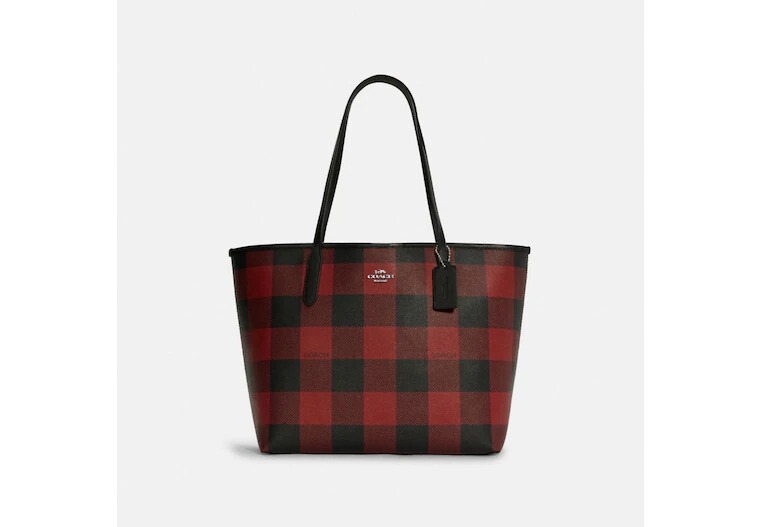 Buffalo check store purse coach