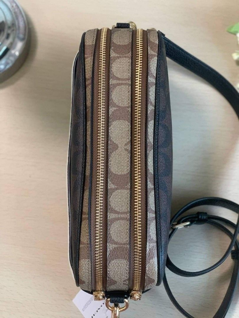 Coach Jes Crossbody In Blocked Signature Canvas, Women's Fashion, Bags