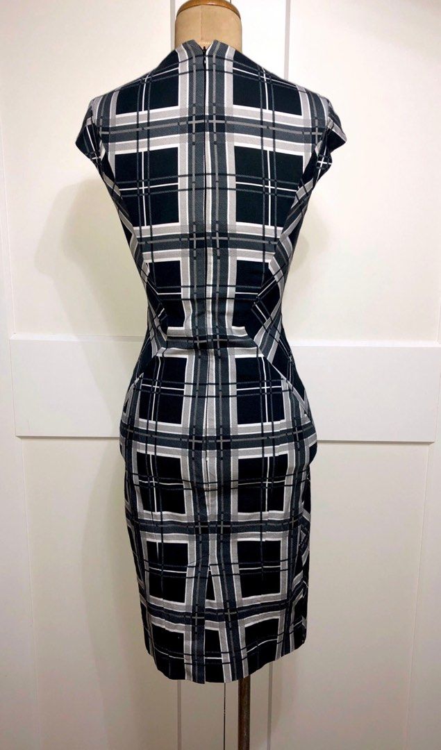 10 CUE Tartan Pencil Dress AUS 6