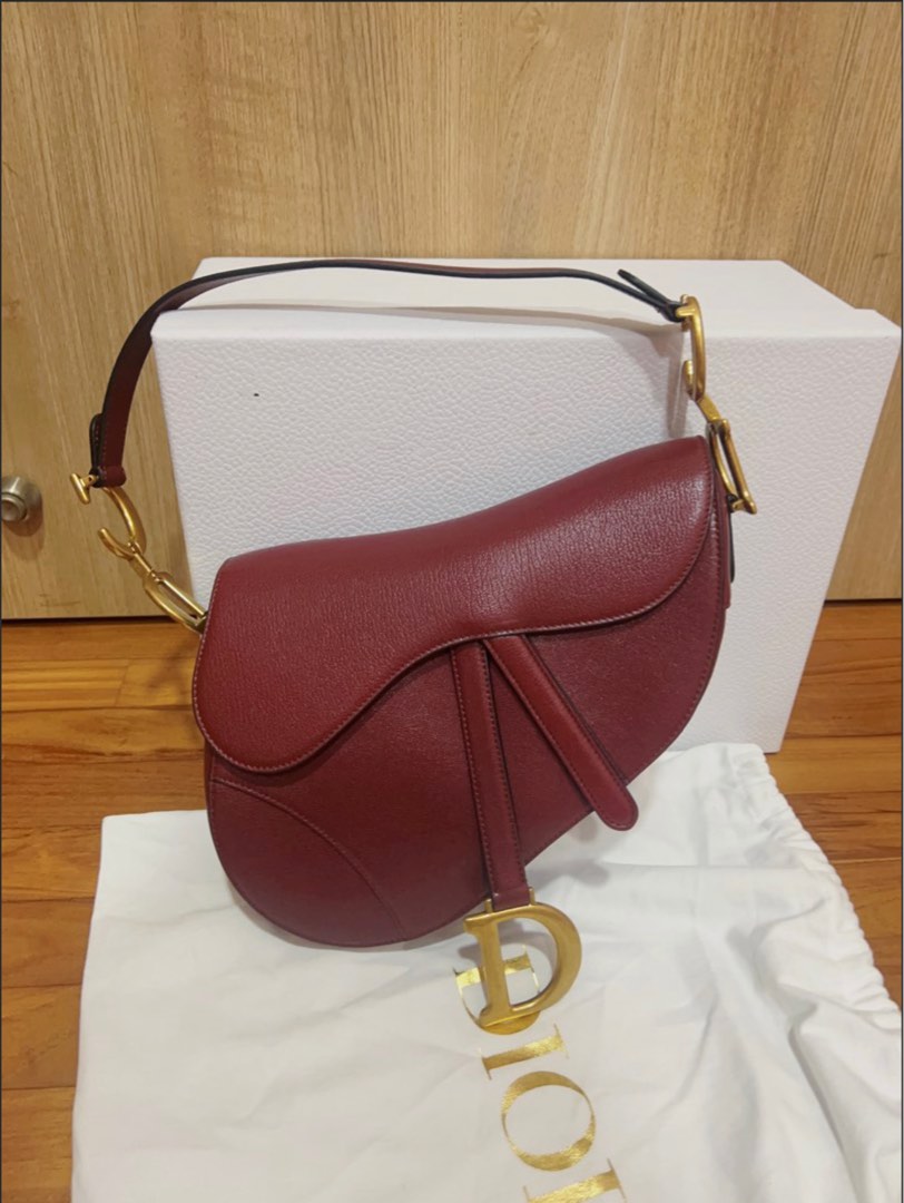 Dior saddle bag discount burgundy