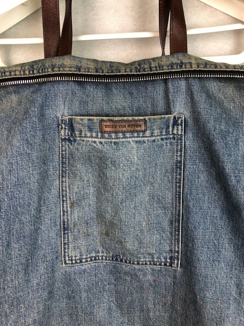 Dries van noten waxed denim tote bag on Carousell