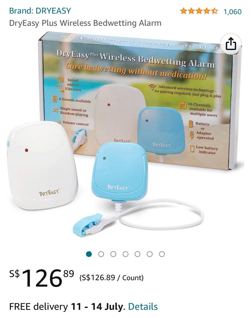 DryEasy Plus Wireless Bedwetting Alarm, Babies & Kids, Baby Monitors on