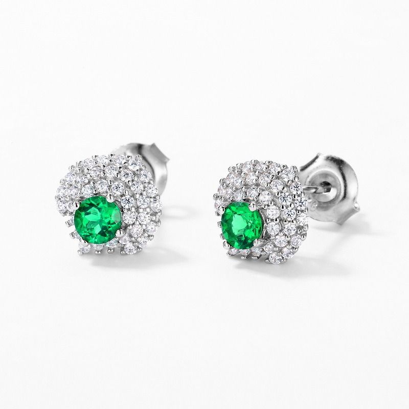 White gold and emerald earrings outlet