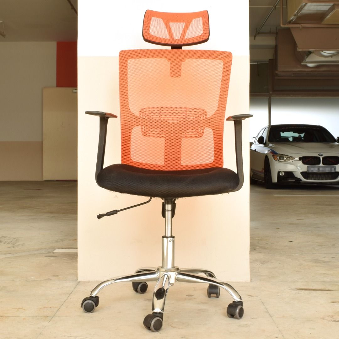 Ergonomic Mesh Office Chair with Adjustable Headrests, Furniture & Home