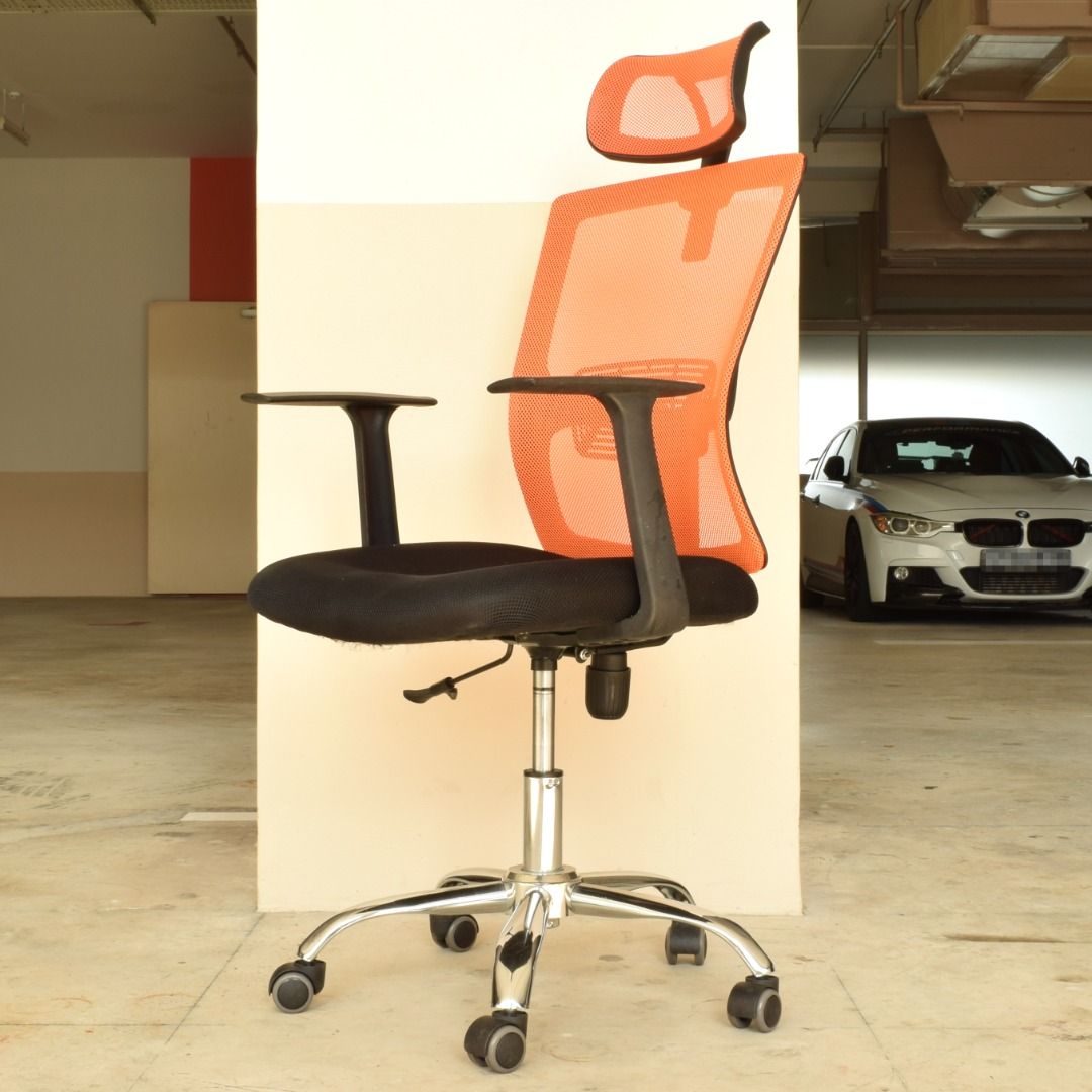 Ergonomic Mesh Office Chair with Adjustable Headrests, Furniture & Home