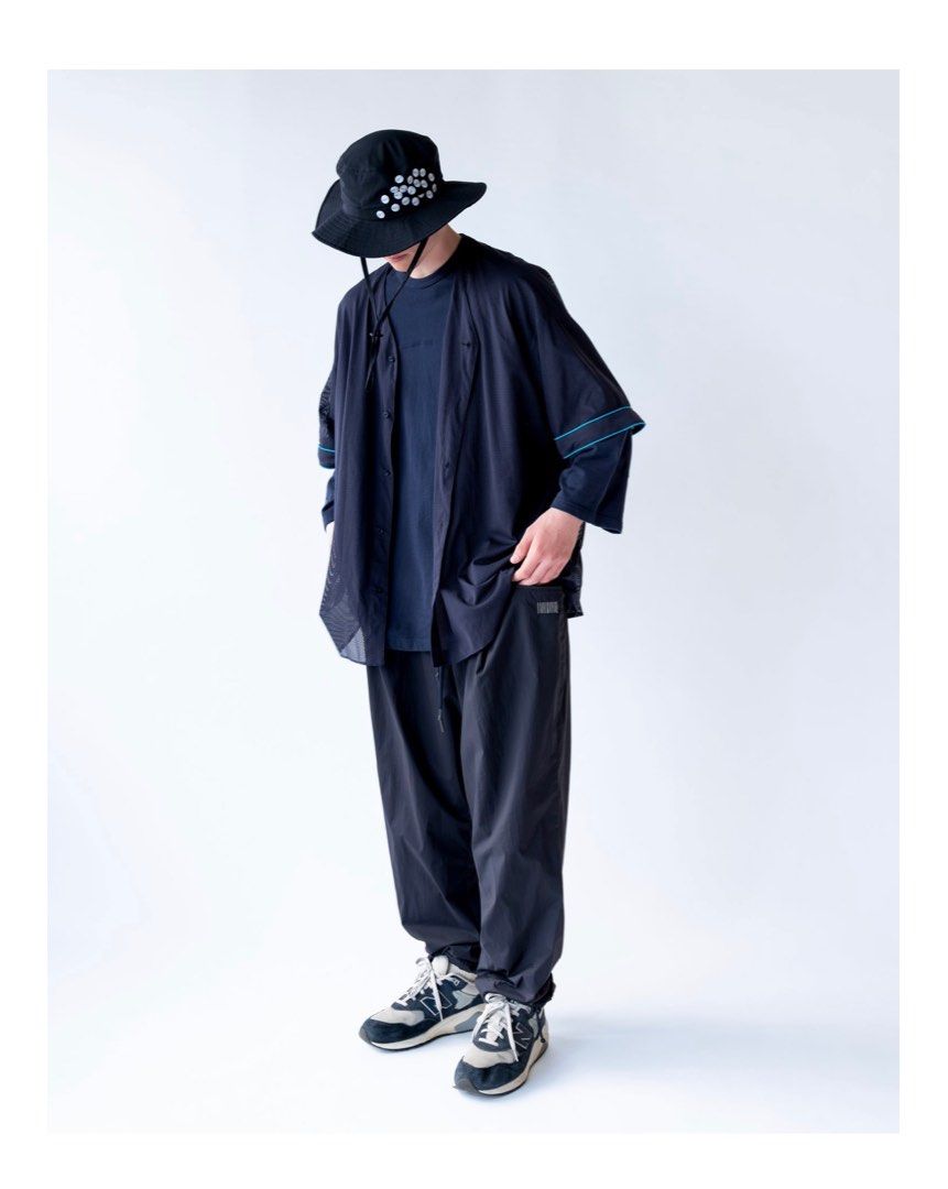 seesee WIDE TAPERED EASY PANTS フリース ネイビー-