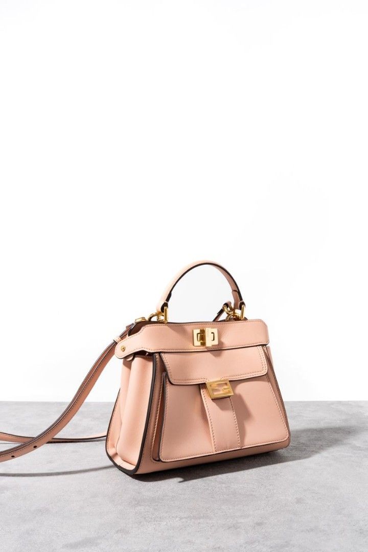 Fendi Peekaboo Mini Shoulder Bag with Baguette Pocket in Light
