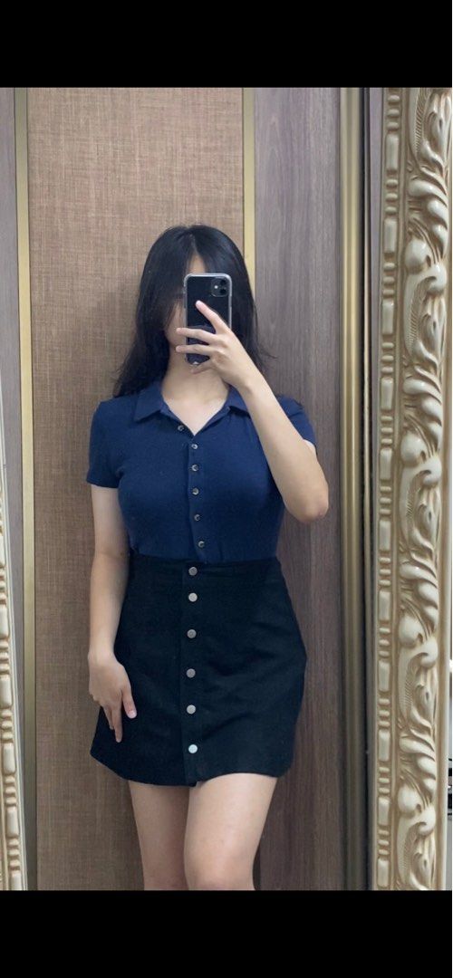 Navy blue blouse forever 21 store