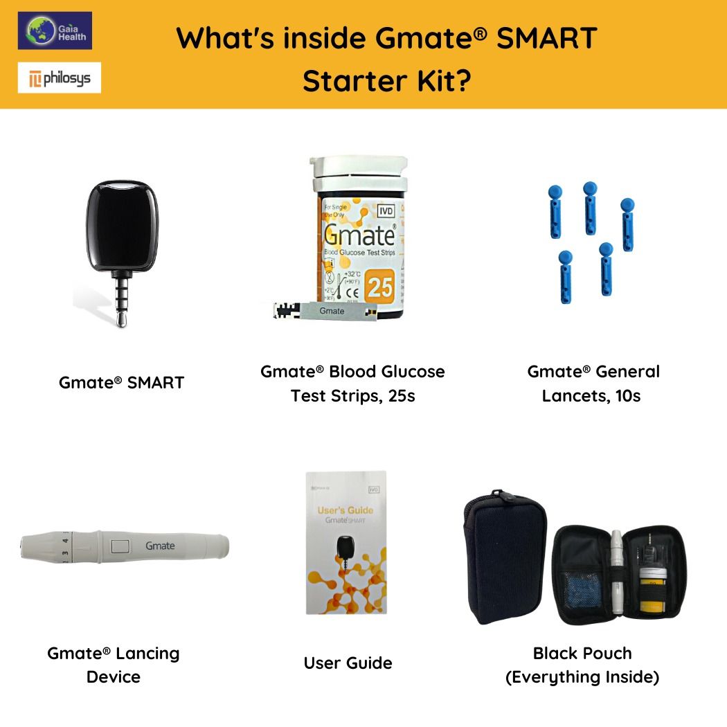 Gmate® SMART/ Gmate® ON Blood Glucose Meter Starter Kit [Local Seller ...