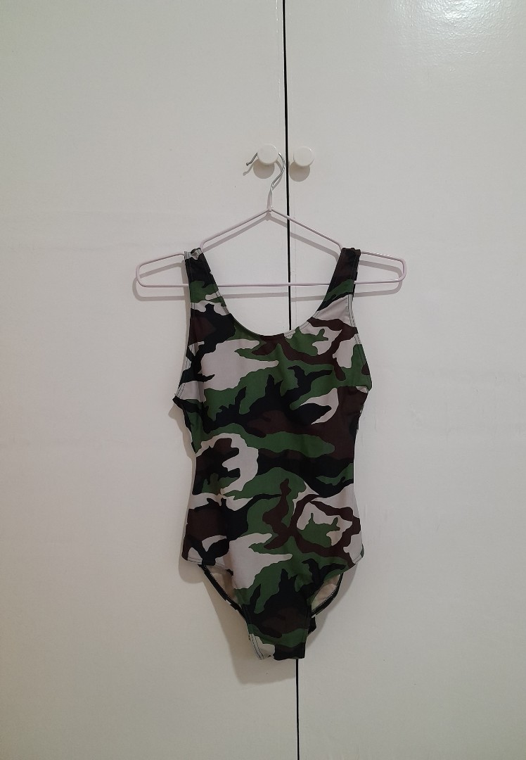 Green Camo One Piece Swimsuit on Carousell