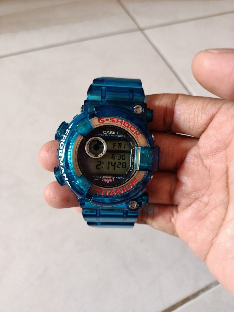G shock Frogman DW8200 jelly blue Men s Fashion Watches